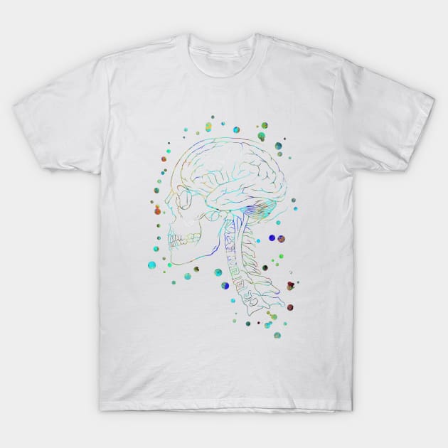 Skull and brain T-Shirt by RosaliArt